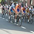 Le premier peloton avec Bettini, Freire, Gesink et Kim Kirchen � l'approche de l'arriv�e dans Li�ge-Bastogne-Li�ge 2008